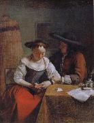 OCHTERVELT, Jacob The Declaration of Love to the Woman Reading Sweden oil painting artist